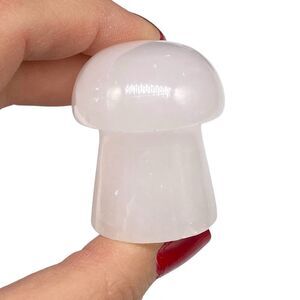 Rose Quartz Mushroom Carving Hand Carved Natural Stone Crystal Gift Decor Pink